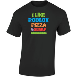 I Like Pizza Sleep And Roblox Favorite Video Game Cool Retro Graphic Unisex Soft Cotton Black T Shirt