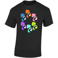 Splatoon - Inkling Squids - Black Retro Graphic Unisex Soft Cotton Black T Shirt