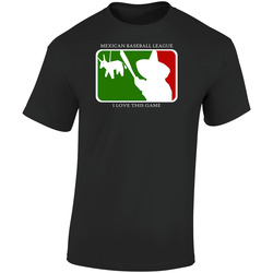 Mexican Baseball League Retro Graphic Unisex Soft Cotton Black T Shirt