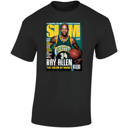 Slam Magazine Issue 87 Ray Allen Popular Basketball Magazine Grunge Look Retro Graphic Unisex Soft Cotton Black T Shirt