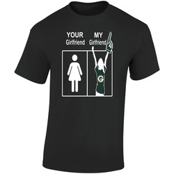 Green Bay Packers T Shirt Sports Football Tee Your Girlfriend My Girlfriend Funny Sporting Apparel Retro Graphic Unisex Soft Cotton Black T Shirt
