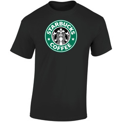 Starbucks Coffee Black Men's Retro Graphic Unisex Soft Cotton Black T Shirt