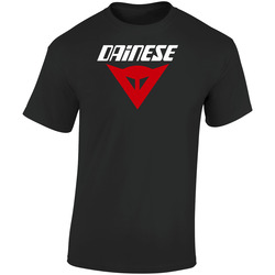 New Dainese Red-white Logo Black Retro Graphic Unisex Soft Cotton Black T Shirt
