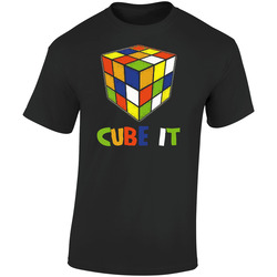 Cube It Retro Rubiks 80s Toy Retro Graphic Unisex Soft Cotton Black T Shirt