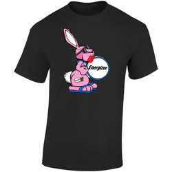 Energizer Bunny Battery Mascot Retro Graphic Unisex Soft Cotton Black T Shirt
