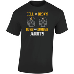 Le'veon Bell Antonio Brown Dumb And Dumber Jagoffs Pittsburgh Football Fan Retro Graphic Unisex Soft Cotton Black T Shirt