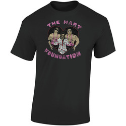 Vintage Distressed The Hart Foundation Anvil Rip Fan Retro Graphic Unisex Soft Cotton Black T Shirt