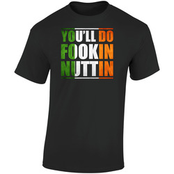 You'll Do Fookin Nuttin Irish Flag Middle Finger Conor Mcgregor Mma Fight Retro Graphic Unisex Soft Cotton Black T Shirt