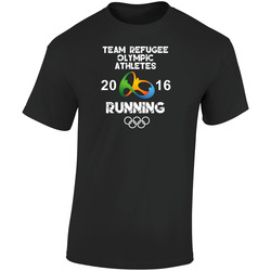 Refugee Olympic Athletes Running Team Rio 2016 Olympic Games Sport Retro Graphic Unisex Soft Cotton Black T Shirt