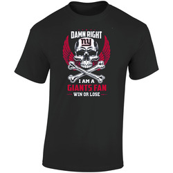 New York Giants T Shirt Damn Right I Am A Giants Fan Win Or Lose Fun Football Sports Tee Unisex Apparel Retro Graphic Unisex Soft Cotton Black T Shirt