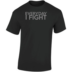 Everyday I Fight Stuart Scott Retro Graphic Unisex Soft Cotton Black T Shirt