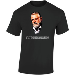 Stay Thirsty My Friend Retro Graphic Unisex Soft Cotton Black T Shirt
