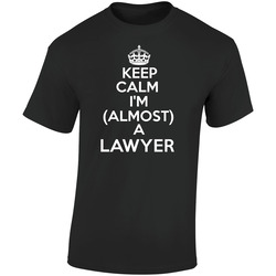 Keep Calm Im Almost A Lawyer Occupations  Retro Graphic Unisex Soft Cotton Black T Shirt