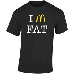 I'm Fat Mcdonalds Parody  Retro Graphic Unisex Soft Cotton Black T Shirt