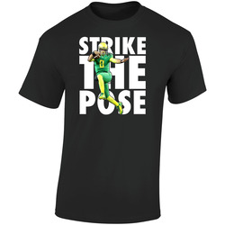 Strike The Pose Heisman Hurdle Marcus Mariota Oregon Ducks Football  Retro Graphic Unisex Soft Cotton Black T Shirt