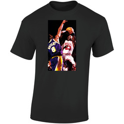 Michael Jordan Kobe Bryant Basketball  Retro Graphic Unisex Soft Cotton Black T Shirt