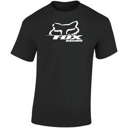 Fox Racers Men's Black  Retro Graphic Unisex Soft Cotton Black T Shirt