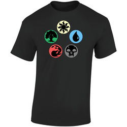 Magic The Gathering Mana  Retro Graphic Unisex Soft Cotton Black T Shirt