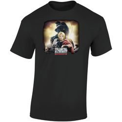 Full Metal Alchemist Anime  Retro Graphic Unisex Soft Cotton Black T Shirt