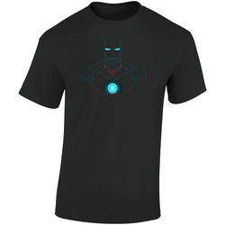 Iron Man Upper Body Marvel Comic Book Movie  Retro Graphic Unisex Soft Cotton Black T Shirt