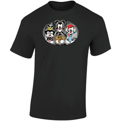 Animaniacs Yakko Wakko Dot Funny Cartoon  Retro Graphic Unisex Soft Cotton Black T Shirt