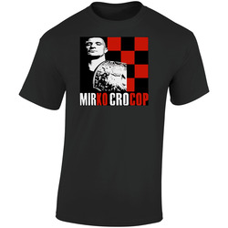 Cro-cop With Flag Colours  Retro Graphic Unisex Soft Cotton Black T Shirt