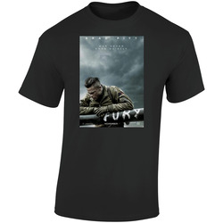 Fury Brad Pitt War Movie  Retro Graphic Unisex Soft Cotton Black T Shirt