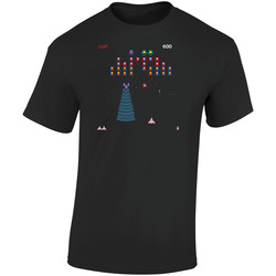 Galaga Video Game Retro 80s  Retro Graphic Unisex Soft Cotton Black T Shirt