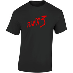 Rowdy 3 - Classic Black  Retro Graphic Unisex Soft Cotton Black T Shirt