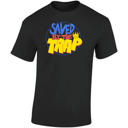 Saved By The Trap  Retro Graphic Unisex Soft Cotton Black T Shirt