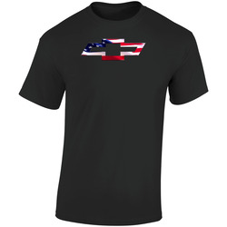 Chevy Symbol Us Flag  Retro Graphic Unisex Soft Cotton Black T Shirt