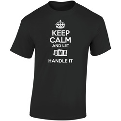 Keep Calm And Let Oma German Handle It Nationality Grandmother  Retro Graphic Unisex Soft Cotton Black T Shirt