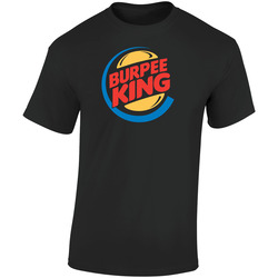 Burpee King T-shirt Crossfit Funny Tee Workout Gym  Retro Graphic Unisex Soft Cotton Black T Shirt