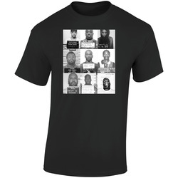 Famous Rappers Mugshot Collage Rap Hip Hop Music Fan  Retro Graphic Unisex Soft Cotton Black T Shirt