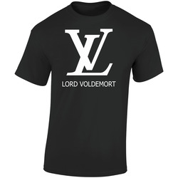 Lv White Ink  Retro Graphic Unisex Soft Cotton Black T Shirt