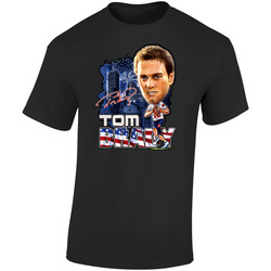 Tom Brady Caricature  Retro Graphic Unisex Soft Cotton Black T Shirt