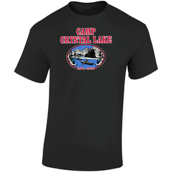 Friday The 13th Camp Crystal Lake Horror  Retro Graphic Unisex Soft Cotton Black T Shirt