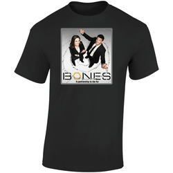 Bones Tv Show  Retro Graphic Unisex Soft Cotton Black T Shirt