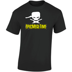 Epic Meal Time Food Challenge Logo  Retro Graphic Unisex Soft Cotton Black T Shirt