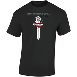 Hunter S Thompson Bullets Drugs Hand Logo  Retro Graphic Unisex Soft Cotton Black T Shirt