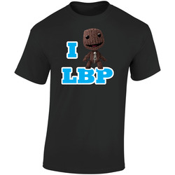 Little Big Planet I Heart Videogame  Retro Graphic Unisex Soft Cotton Black T Shirt