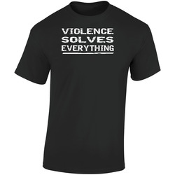 Violence  Retro Graphic Unisex Soft Cotton Black T Shirt