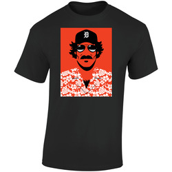 Magnum Pi 80's Show Tom Selleck  Retro Graphic Unisex Soft Cotton Black T Shirt