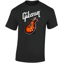 Gibson 1  Retro Graphic Unisex Soft Cotton Black T Shirt