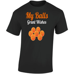 My Balls Grant Wishes Dragon Ball Z Funny  Retro Graphic Unisex Soft Cotton Black T Shirt