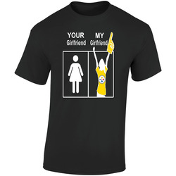 Pittsburgh Steelers T Shirt Sports Football Tee Your Girlfriend My Girlfriend Funny Sporting Apparel  Retro Graphic Unisex Soft Cotton Black T Shirt