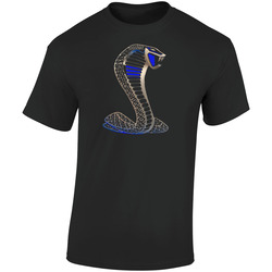Ford Mustang Shelby Super Snake Logo  Retro Graphic Unisex Soft Cotton Black T Shirt