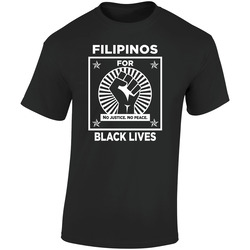 Filipinos For Black Lives Black Power Fist Social Injustice Awareness  Retro Graphic Unisex Soft Cotton Black T Shirt