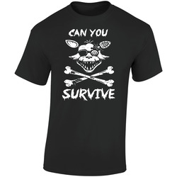 Can You Survive Foxy  Retro Graphic Unisex Soft Cotton Black T Shirt
