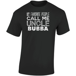 My Favorite People Call Me Uncle Bubba Funny Cool Name Worn Look  Retro Graphic Unisex Soft Cotton Black T Shirt
